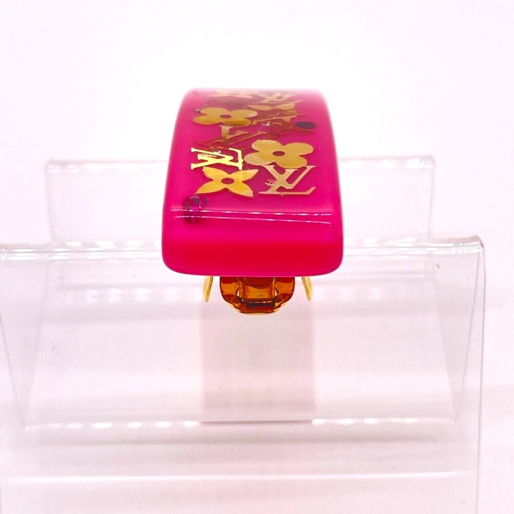 Louis Vuitton LV Monogram Hot Pink Inclusion Hair Barrette Clip - Picture 5 of 9